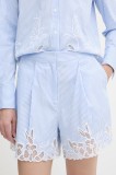 Karl Lagerfeld pantaloni scurți din bumbac modelator, high waist, A2W10159