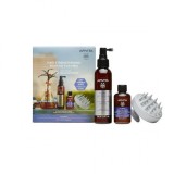 Apivita Hair Strengthening Routine for Men Tonic Hair Loss Lotion 150 ml + 2 Gifts (Men's Tonic Shampoo 75 ml + Scalp Massager)