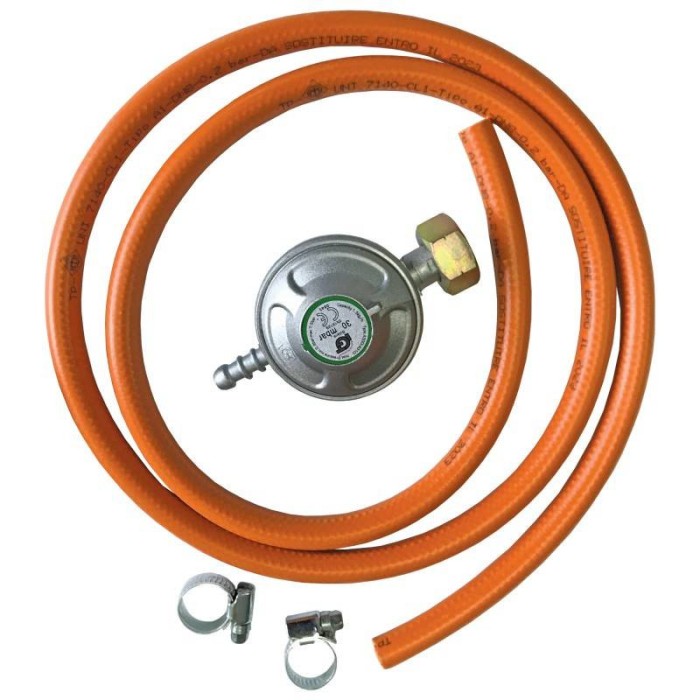 Set regulator de presiune gaz A310i standard 300mm (CL) avizat IGT CE cu furtun 1.5m si 2 coliere, Dsh, 486517