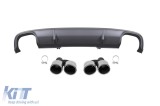 Difuzor tip S4 cu capete cromate potrivit pentru bara de protectie spate standard a Audi A4 B9 sedan, break 2015-2019 -oo--oo- Performance AutoTuning