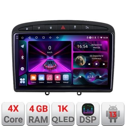 Navigatie Peugeot 308 Quad Core A-038 4+64 InCell Display 1K Android Waze USB Navigatie Internet Youtube Radio CarStore Technology