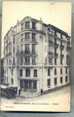 AD 477 C. P. VECHE - HOTEL SCRIBE , RUE DE LA PAIX -NICE -FRANTA-ANIMATIE foto