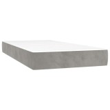 Cumpara ieftin Saltea cu arcuri buzunar, fermitate medie, gri deschis, 100x200x20 cm, catifea