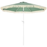 Outsunny Umbrelă de Grădină &Icirc;nclinabilă cu Franjuri, Manivelă şi Tijă &icirc;n 2 Secţiuni, &Oslash;2.65x2.45 m, Verde | Aosom Romania