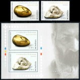 Romania 2006, LP 1739 + LP 1739 b, Emisiune comuna Romania-Franta, Constantin Brancusi, seria + blocul de 2, MNH! RARE!!!