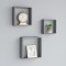 Rafturi cub de perete, 3 buc., gri, MDF