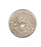 Moneda Italia 200 lire 1994 Carabinieri, stare foarte buna, curata