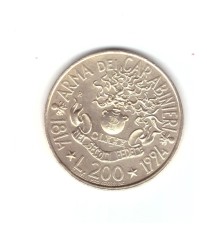 Moneda Italia 200 lire 1994 Carabinieri, stare foarte buna, curata