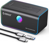 Statie de andocare pentru hard disk RGB ORICO USB 3.2 Gen 2 la SATA 3.0 Dock Rea