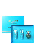 Set cadou Versace Dylan Turquoise (Apa de toaleta 50 ml + Gel de dus 50 ml + Lotiune de corp 50 ml), pentru femei