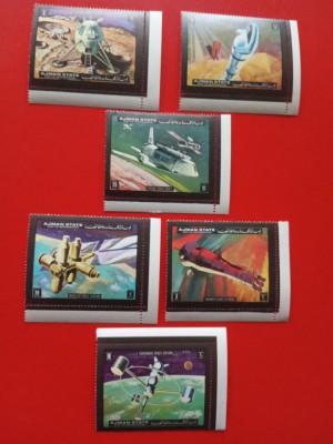 AJMAN, SPACE - SERIE COMPLETĂ MNH foto