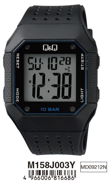 Ceas Barbati, Q&amp;Q by Citizen, Digital M158J003Y - Marime universala