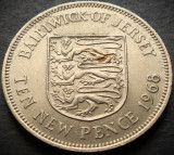 Cumpara ieftin Moneda exotica 10 NEW PENCE - JERSEY, anul 1968 * cod 3259 B, Europa