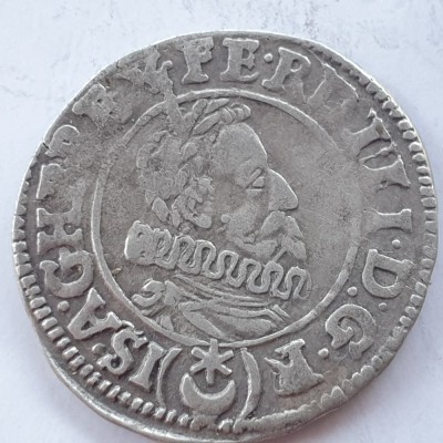 Boemiea 3 kreuzer 1625 Praga argint Ferdinand ll foto