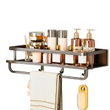 Organizator de perete cu suport prosop 30 cm, din otel inoxidabil, rezistent la rugina, include bara pentru prosoape, Oem
