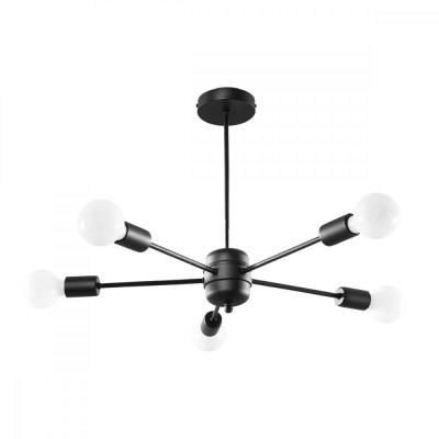 Candelabru LANGO 5 negru, Sollux Lighting foto