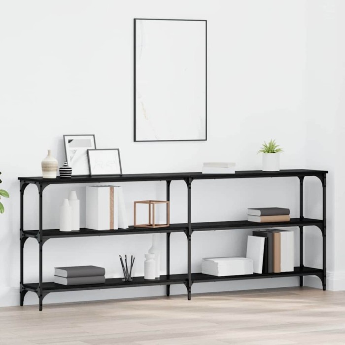 Masă console Stejar Negru 200x29x75 cm Lemn prelucrat