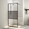 VidaXL Paravan de duș walk-in negru 115x195 cm sticlă ESG transparentă