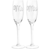 Set 2 pahare de sampanie - Mr &amp; Mrs Flutes | Lesser &amp; Pavey