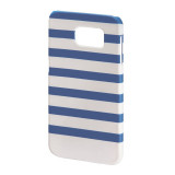 Carcasa Stripes Samsung Galaxy S6 Hama, Albastru/Alb, Plastic