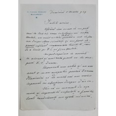 SCRISOARE DE CONDOLEANTE CATRE GENERALUL C - TIN ILASIEVICI , MARTIE , 1939