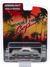 Macheta GREENLIGHT, Beverly Hills Cop (1984) - 1970 Chevrolet Nova Solid Pack 1:64 foto