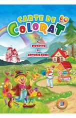Carte de colorat Jumbo 4 cu povesti si abtibilduri