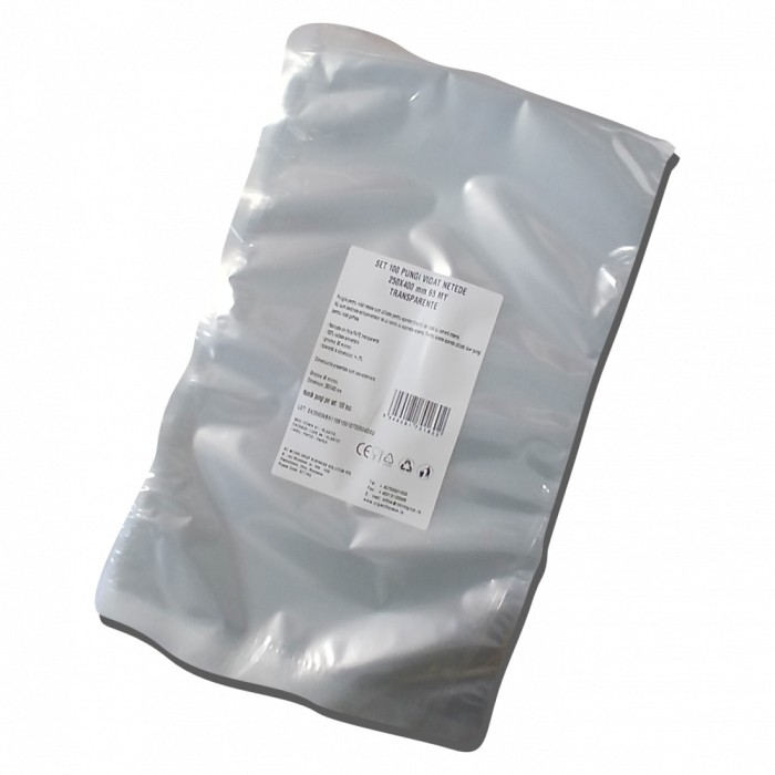 Pungi vidat netede pentru masini de vidat cu camera 250X400 mm 65 my set 100 buc