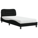 Cumpara ieftin Pat cu saltea, Hvar, negru, 80x200 cm, textil