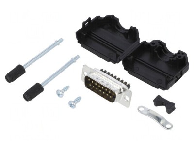 Conector D-Sub 15-Pin Tată Drept cu Terminale Șurub foto
