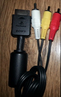 Cablu S - Video PS1 PS2 PS3 Playstation 1 2 3 original SONY Cablu RCA AV/TV &amp;nbsp; foto