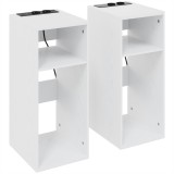 HOMCOM Set de 2 Măsuțe de Cafea Moderne cu 2 Prize AC și 2 Porturi USB, Alb | Aosom Romania