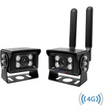 Cumpara ieftin Kit 2 camere supraveghere 4G 5MP exterior Taggo - Ideal pentru camioane, TIR, auto, IP66, IR night vision, stocare 128GB