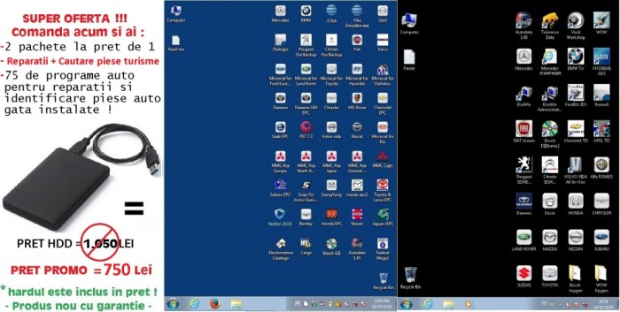 Programe softuri identificare piese si reparatii auto turisme gata instalate pe hard extern