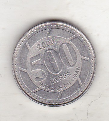 bnk mnd Liban 500 livres 2000 foto
