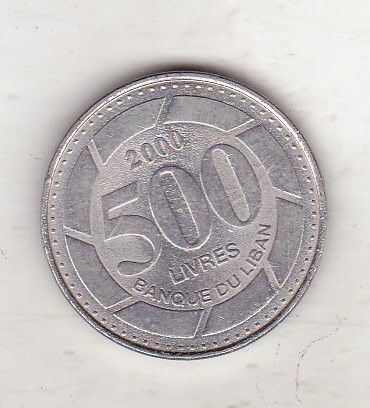 bnk mnd Liban 500 livres 2000