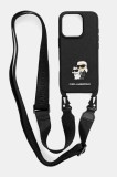 Karl Lagerfeld husă pentru telefon iPhone 16 Pro 6.3&quot; culoarea negru, KLHCP16LSAKCPBK