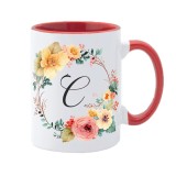 Cana m&acirc;ner roșu personalizata cu initiala C, INOVATIX&reg;️. 330ml, Oem