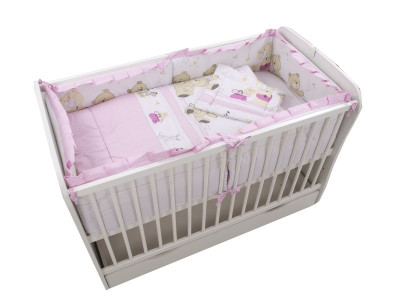 Lenjerie MyKids Teddy Play Pink M1 4+1 Piese 120x60 foto