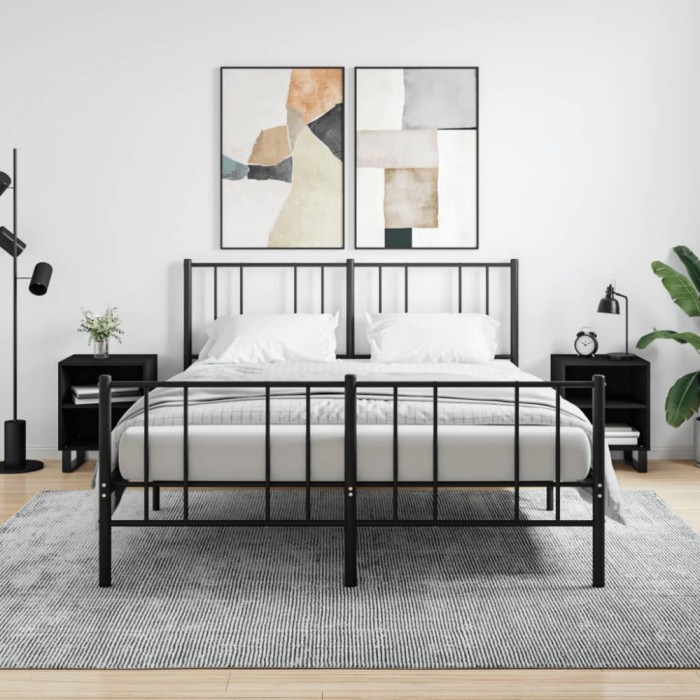 vidaXL Noptiere, 2 buc., negru, 40x30x50 cm, lemn compozit 826799