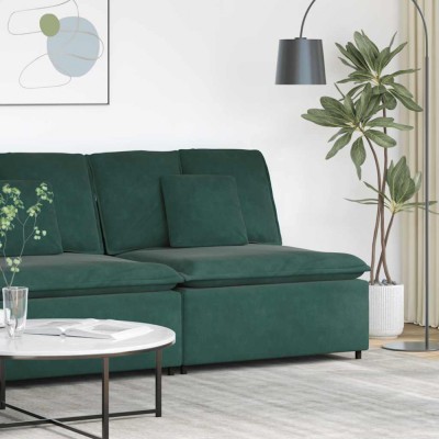 vidaXL Modul central canapea modulară cu perne, verde &amp;icirc;nchis, 100 cm foto