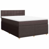 Cumpara ieftin Pat box spring cu saltea, maro inchis, 140x200 cm, textil