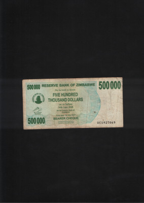 Zimbabwe 500000 dollars 2007 seria1927069 foto