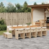 vidaXL Set mobilier de grădină cu perne, 15 piese, bej, poliratan 3211180
