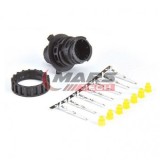 Mufa Conectare Lampi 7 Pini Tata + Garnituri, Kit Montaj Cabluri Auto, Compatibil Universal