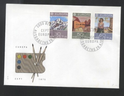 Switzerland 1975 Europa CEPT Paintings Mi.603-605 FDC UN.021 foto