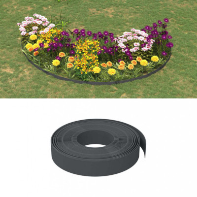 vidaXL Borduri de grădină, 5 buc, gri, 10 m 10 cm, polietilenă foto