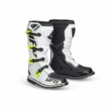 Cizme Motocross / Enduro UFO Plast OBSIDIAN alb cu negru