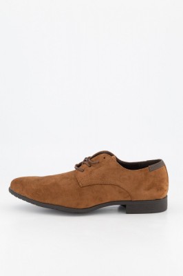 Pantofi cu siret MBrands, piele sintetica intoarsa, varf ascutit, Maro 41 foto