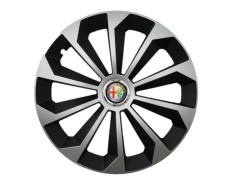 Set 4 capace roti Fame Gri-Negru cu inel R15, pentru gama auto Alfa Romeo